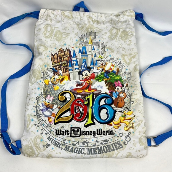 Disney World 2016 Backpack Tote Bag‎ Drawsting - Picture 1 of 6